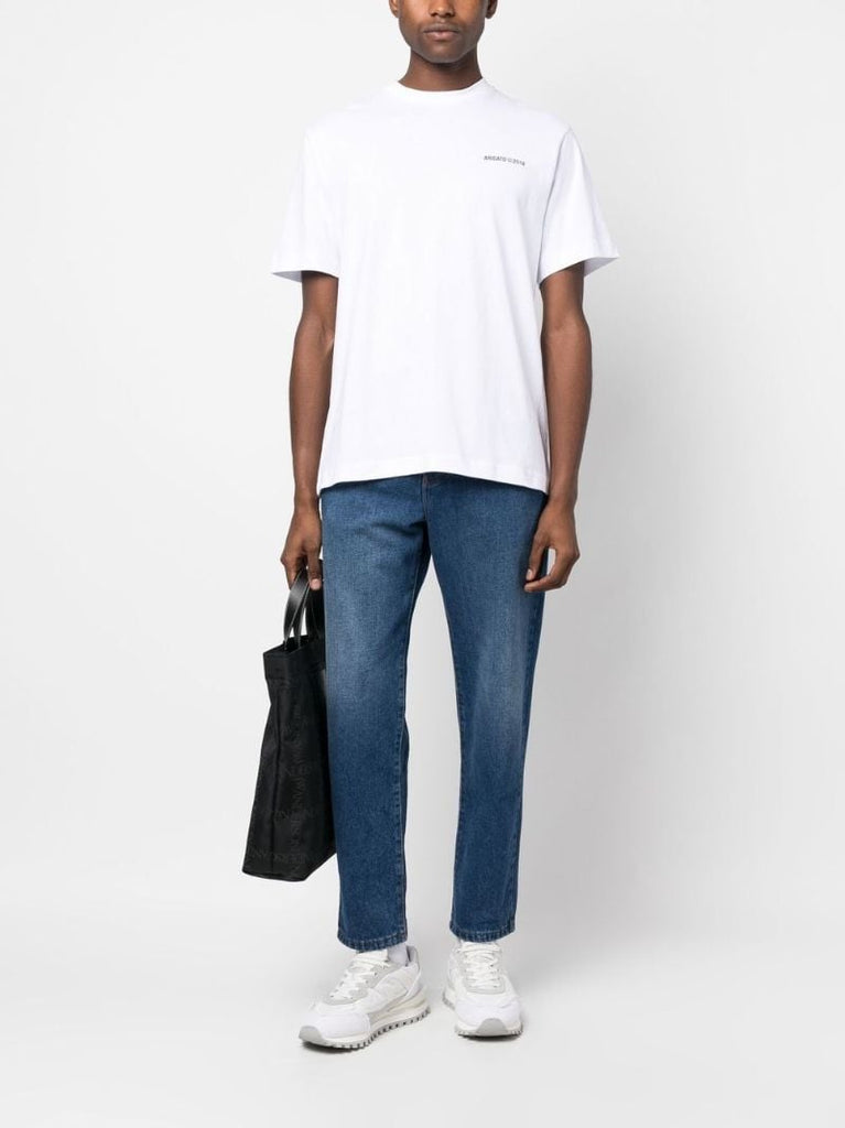 White Logo Print T-shirt