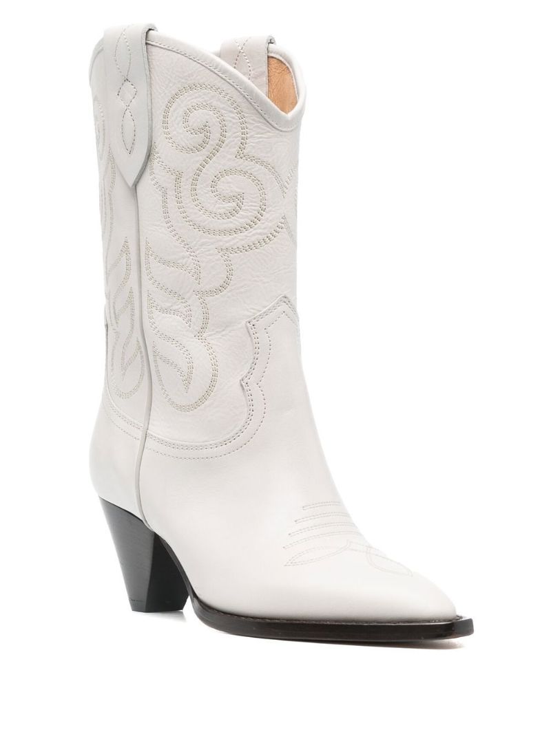 White Luliette 55 Leather Boots