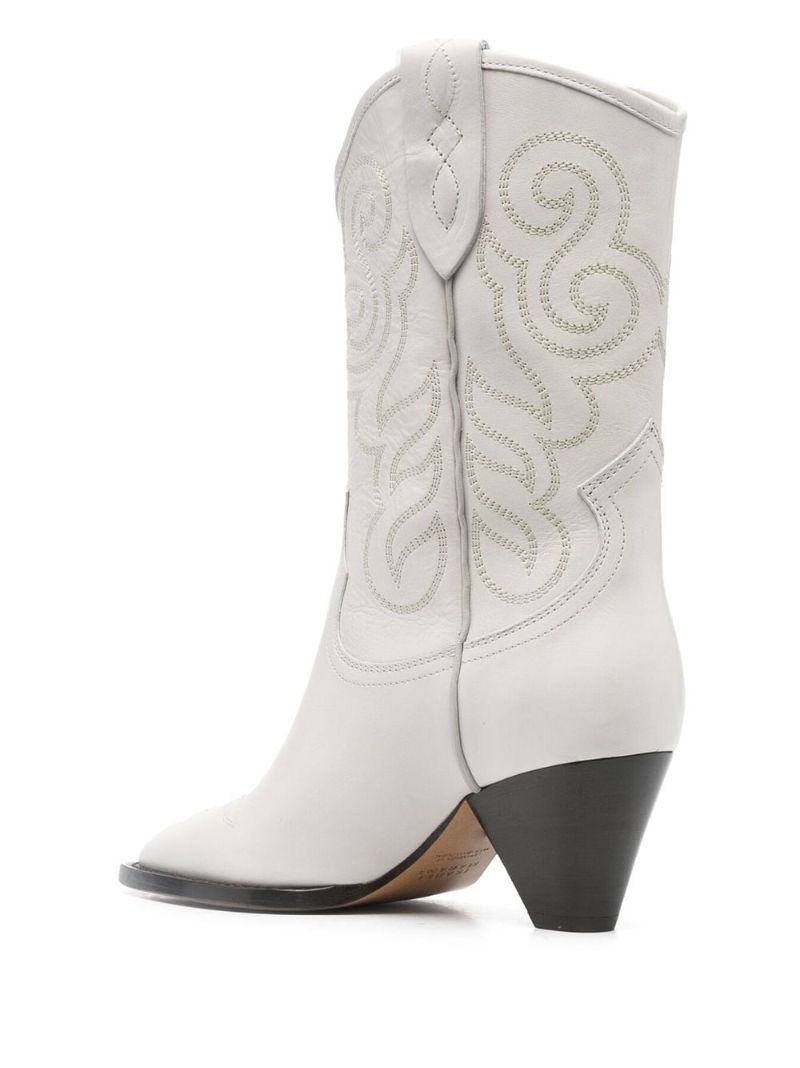 White Luliette 55 Leather Boots