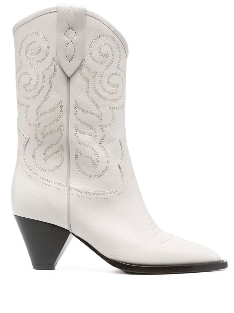 White Luliette 55 Leather Boots