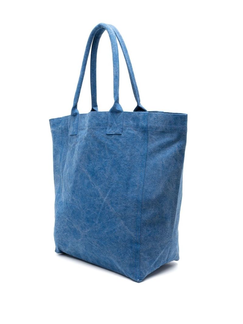 Blue Embroidered-logo Tote Bag