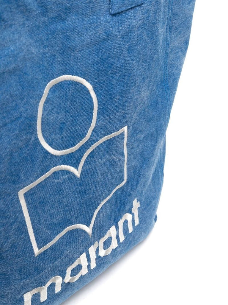 Blue Embroidered-logo Tote Bag