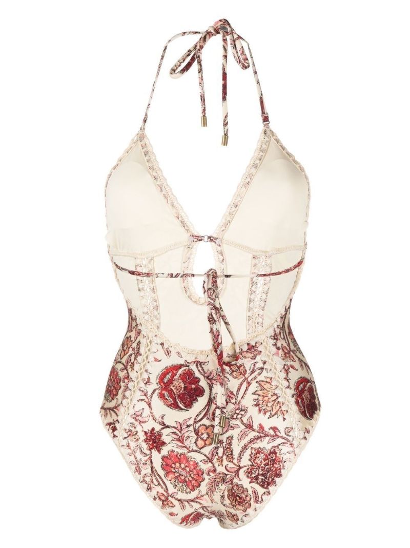 Neutral Vitali Floral Print Swimsuit