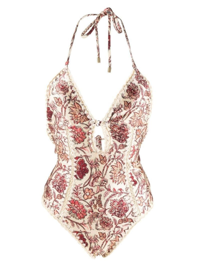 Neutral Vitali Floral Print Swimsuit