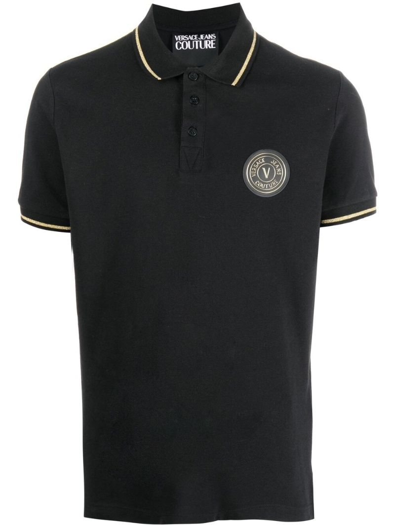 Black Logo-patch Polo Shirt