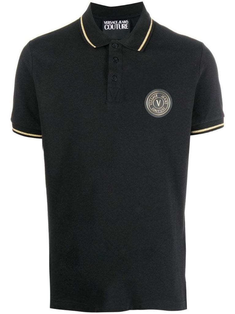 Black Logo-patch Polo Shirt