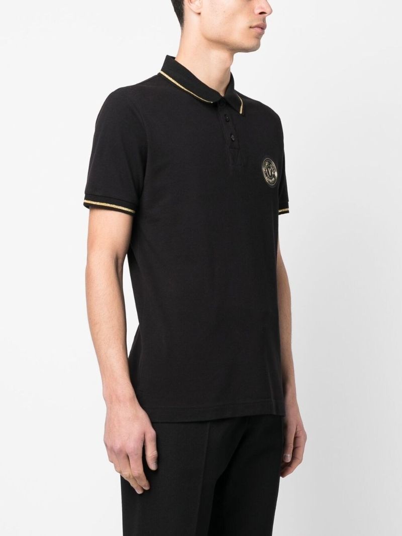 Black Logo-patch Polo Shirt