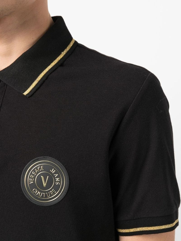Black Logo-patch Polo Shirt
