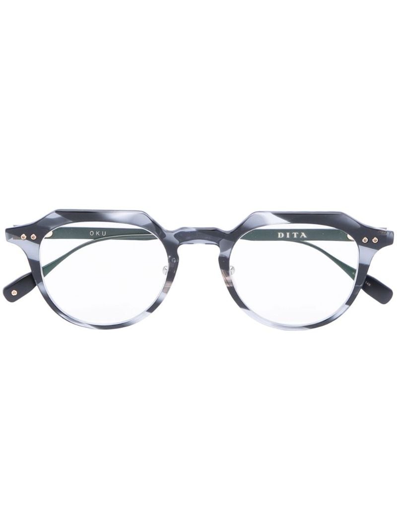 Black Oku Round Optical Glasses