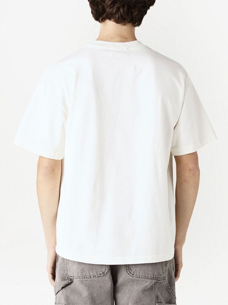 White Logo Print T-shirt