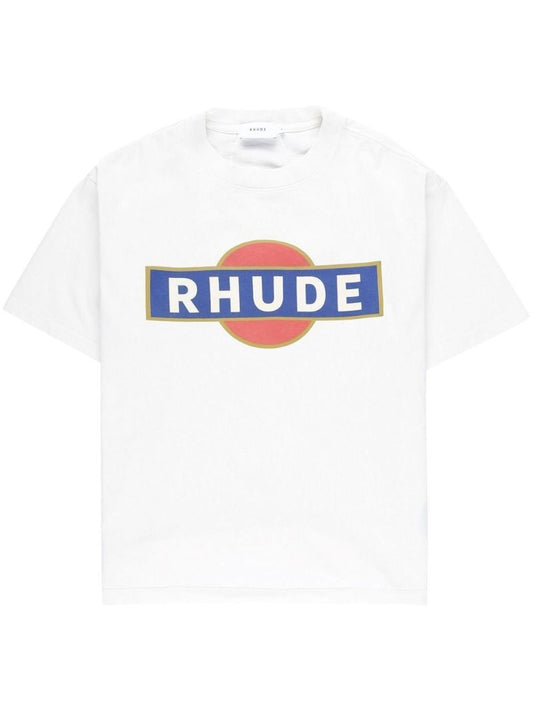 White Logo Print T-shirt