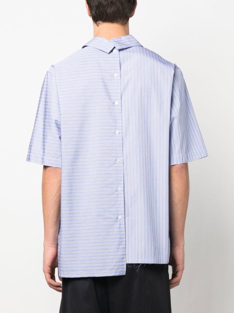 Blue Asymmetric Hem Stripe Shirt