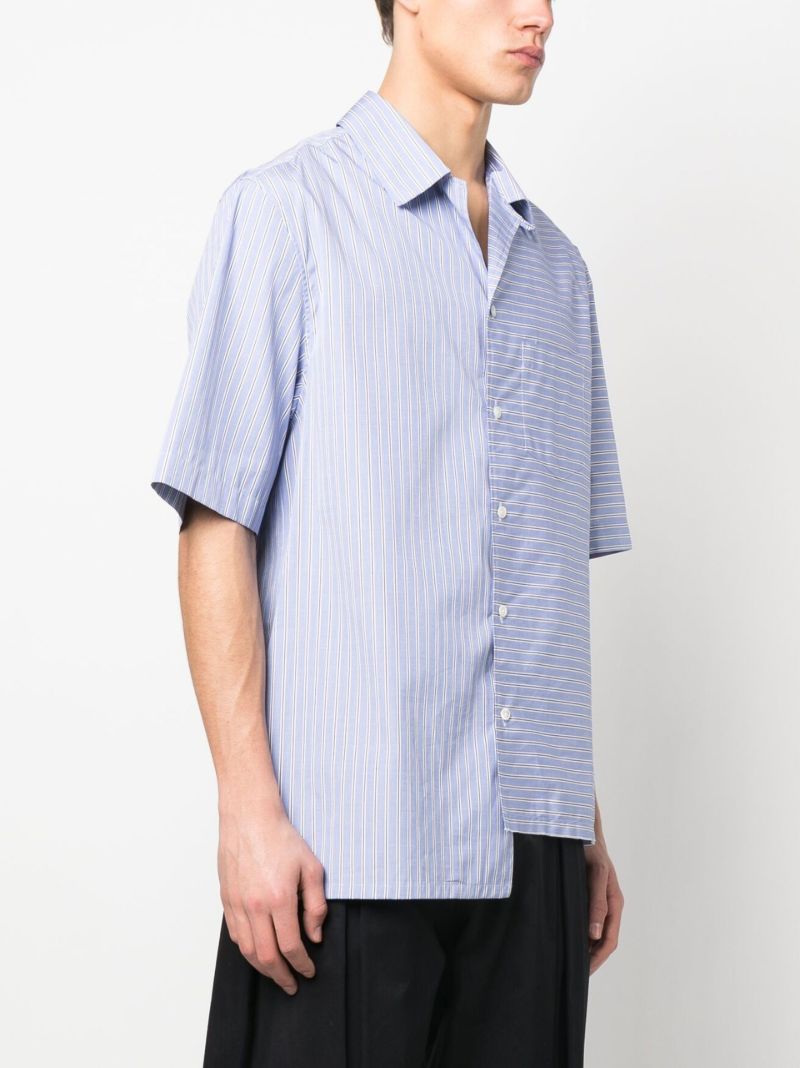 Blue Asymmetric Hem Stripe Shirt