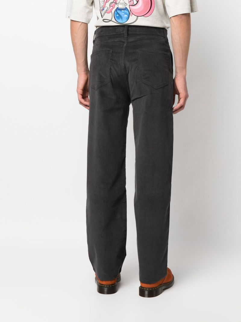 Grey Corduroy Straight-leg Trousers