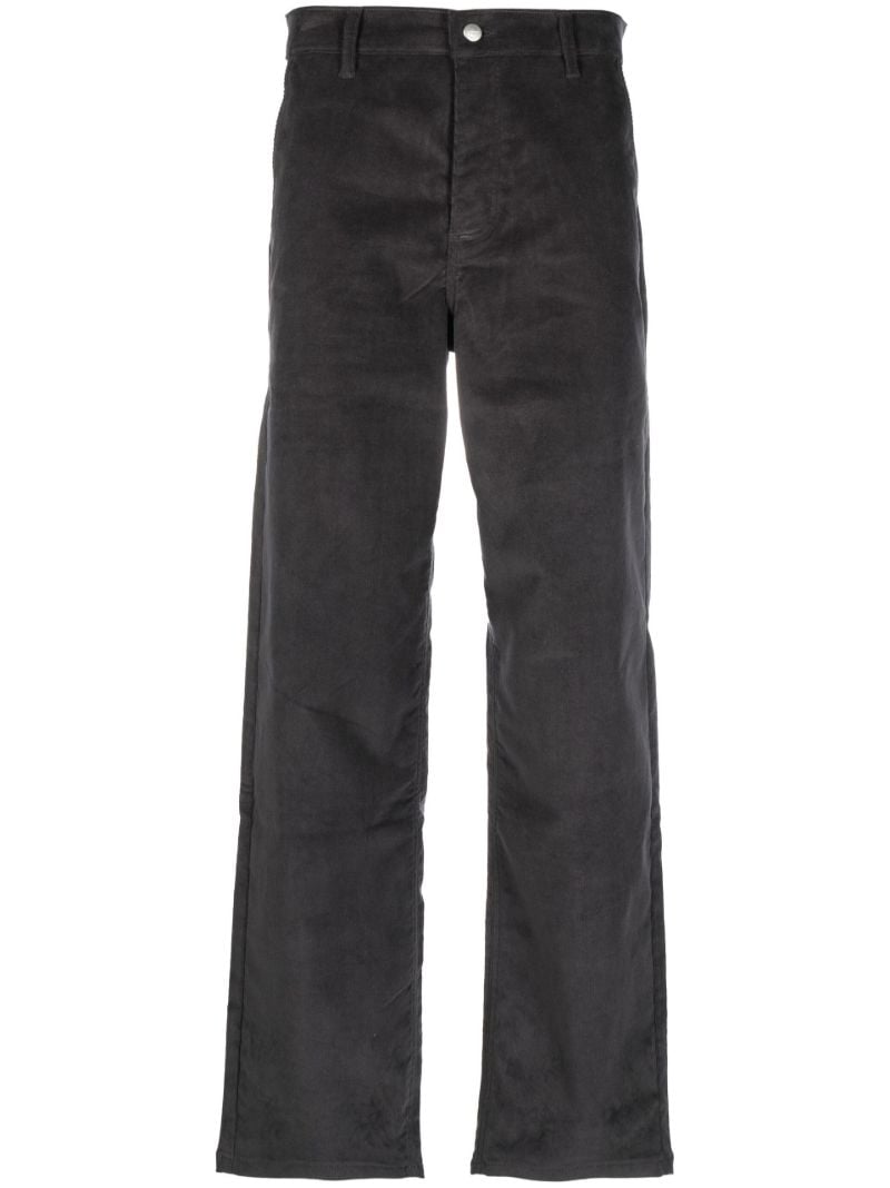 Grey Corduroy Straight-leg Trousers