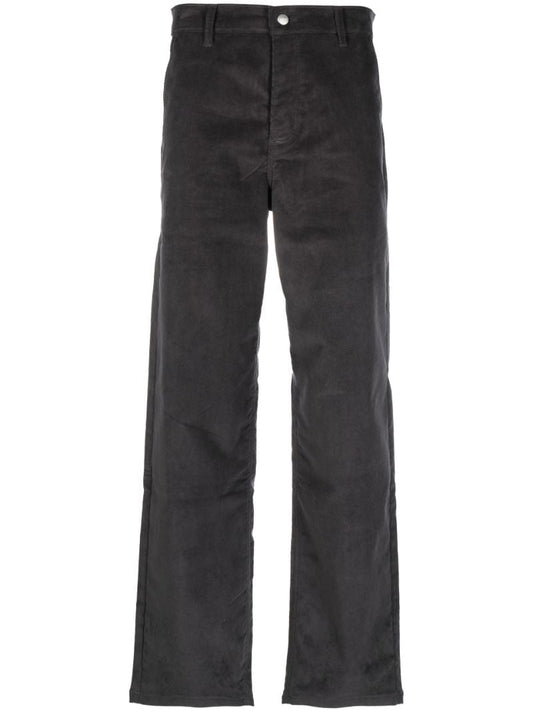 Grey Corduroy Straight-leg Trousers