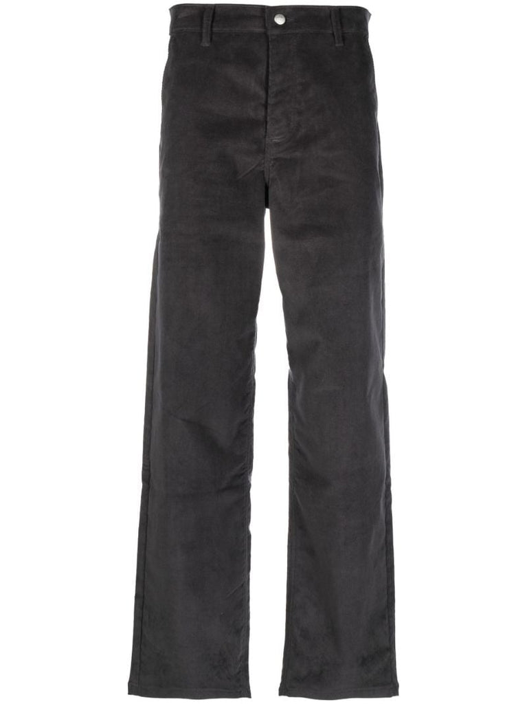 Grey Corduroy Straight-leg Trousers