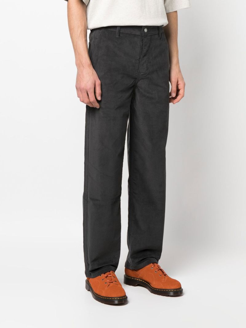 Grey Corduroy Straight-leg Trousers