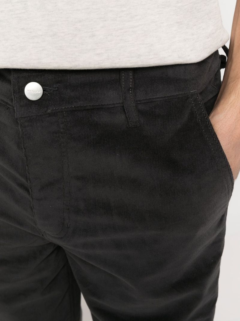 Grey Corduroy Straight-leg Trousers