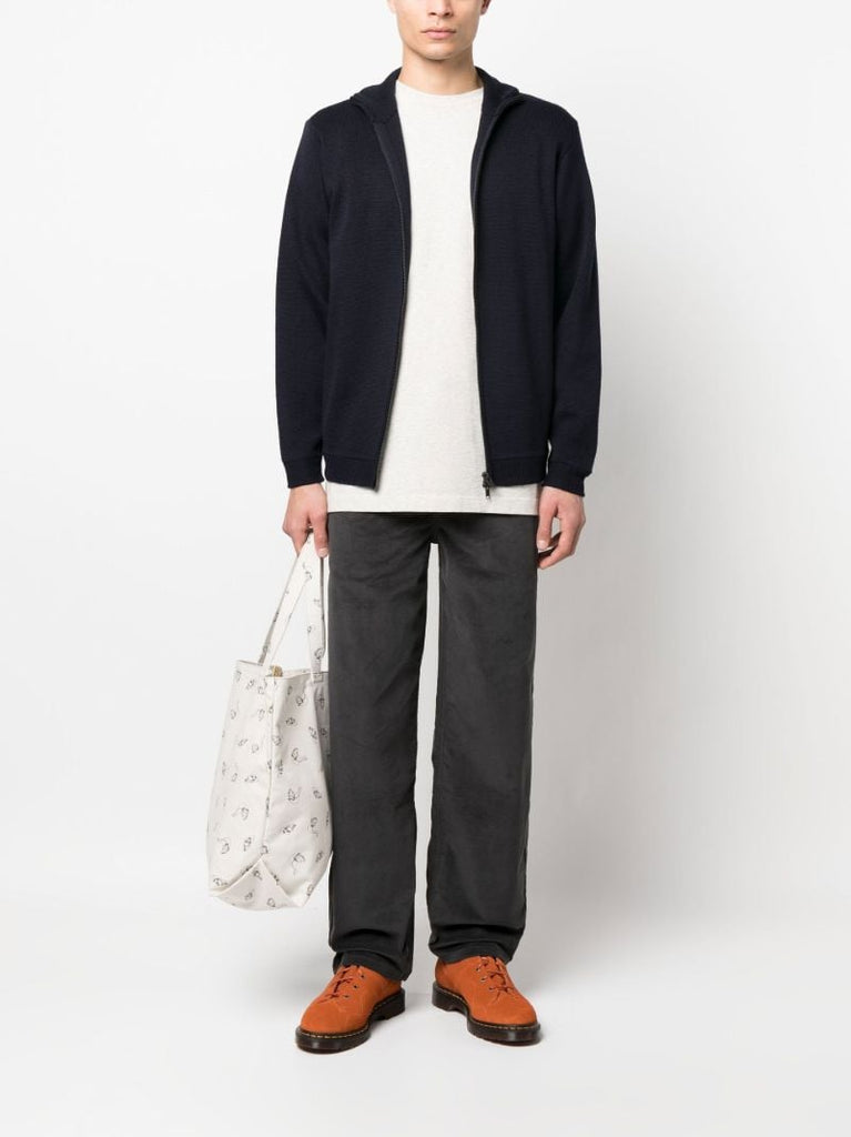 Grey Corduroy Straight-leg Trousers
