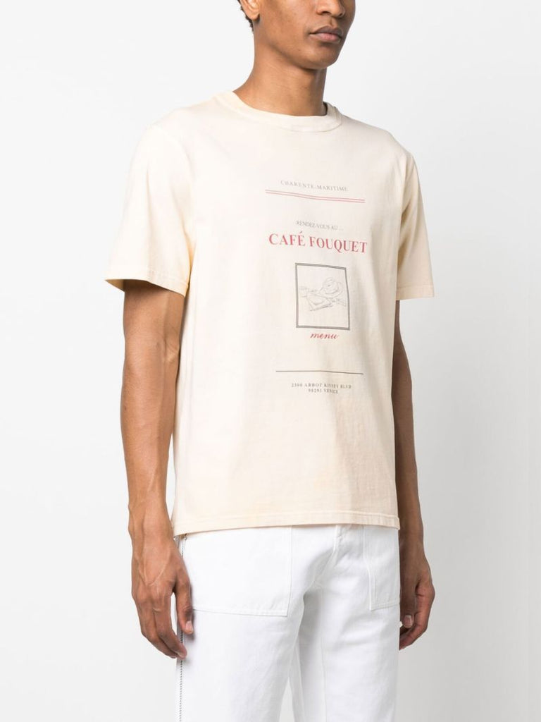 White Cotton Graphic Print T-shirt