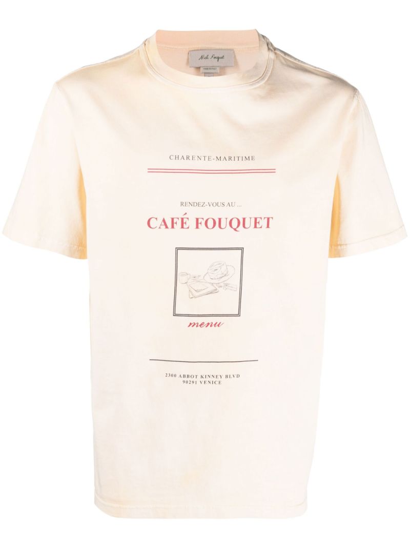 White Cotton Graphic Print T-shirt