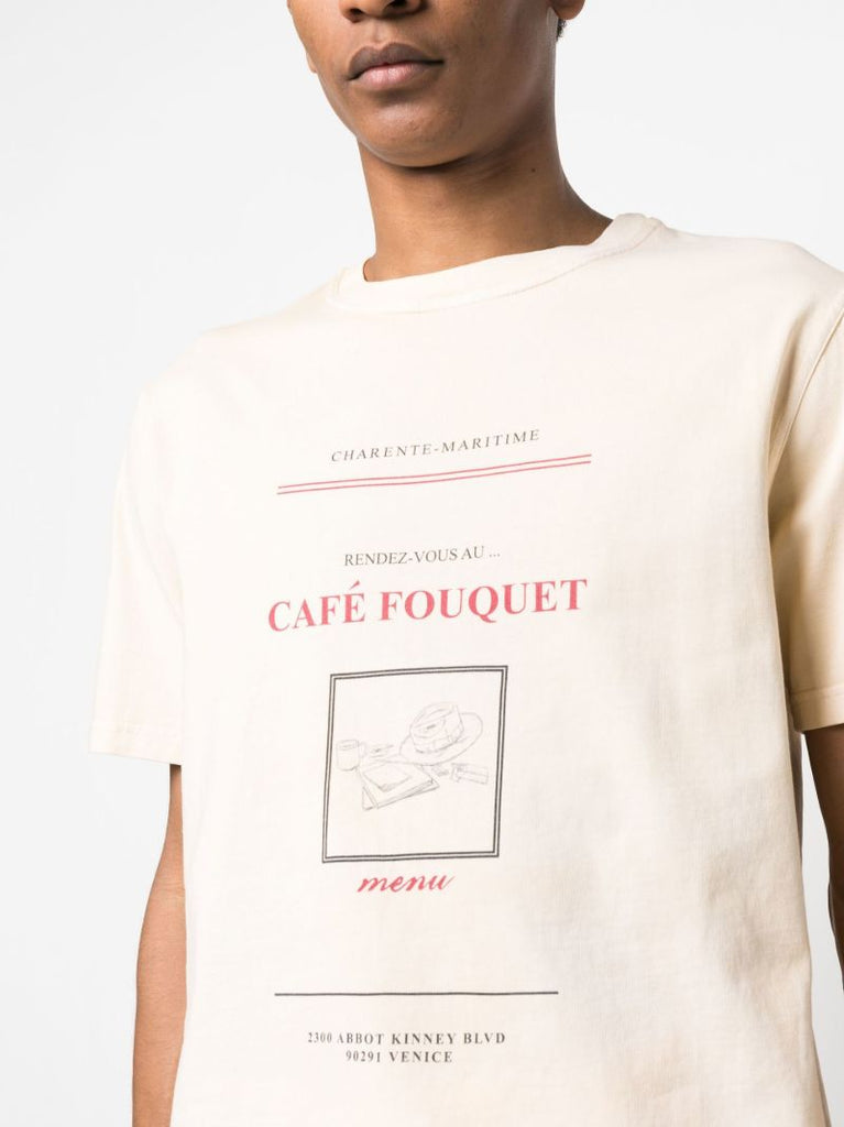 White Cotton Graphic Print T-shirt