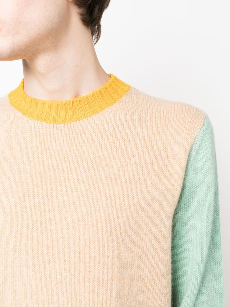 Neutral Colourblock Cashmere Swearer