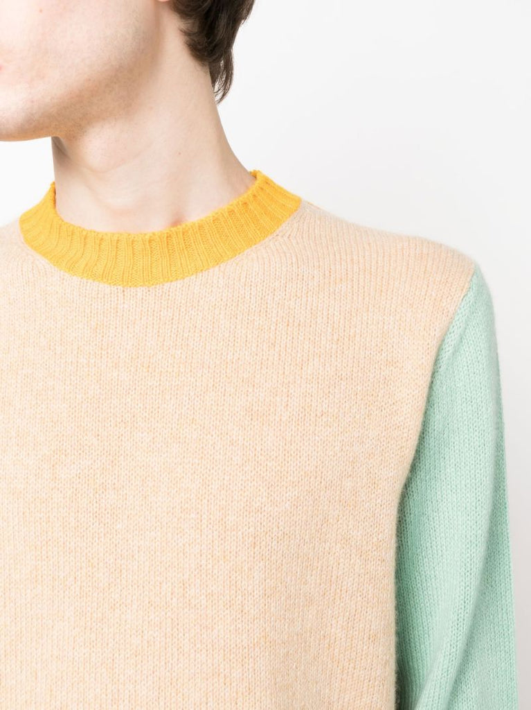 Neutral Colourblock Cashmere Swearer