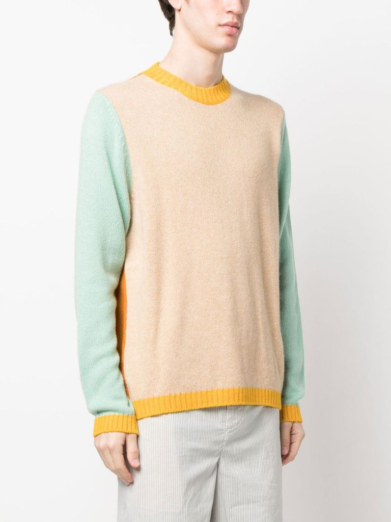 Neutral Colourblock Cashmere Swearer