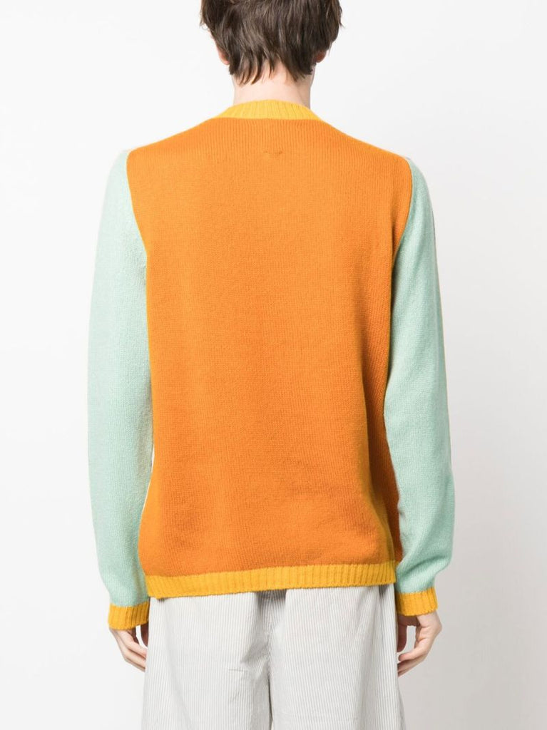 Neutral Colourblock Cashmere Swearer