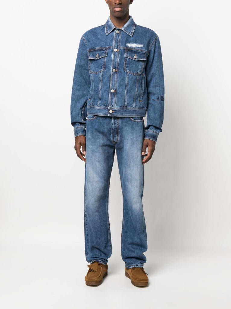 Blue Straight Leg Jeans