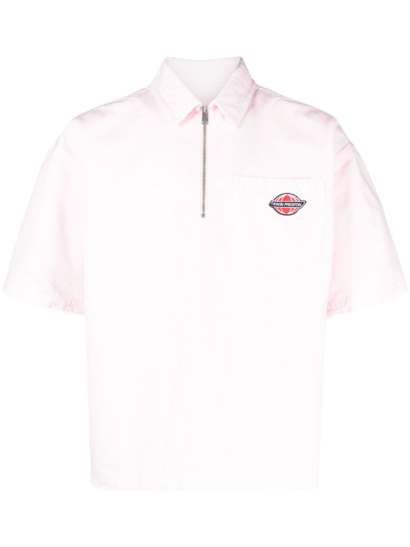 Pink Logo AppliquÃ_x0083_Â© Polo Shirt