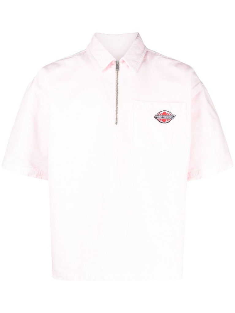 Pink Logo AppliquÃ_x0083_Â© Polo Shirt