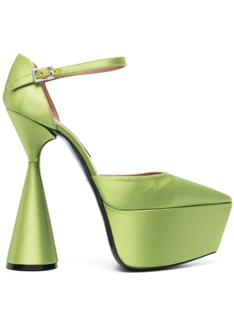 Green Reign 150 Platform Satin Pumps