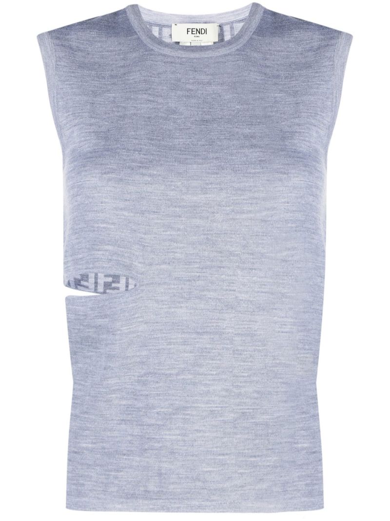 Grey Reversible Wool Vest Top