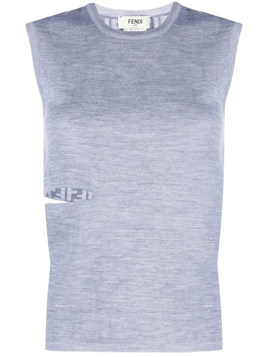 Grey Reversible Wool Vest Top