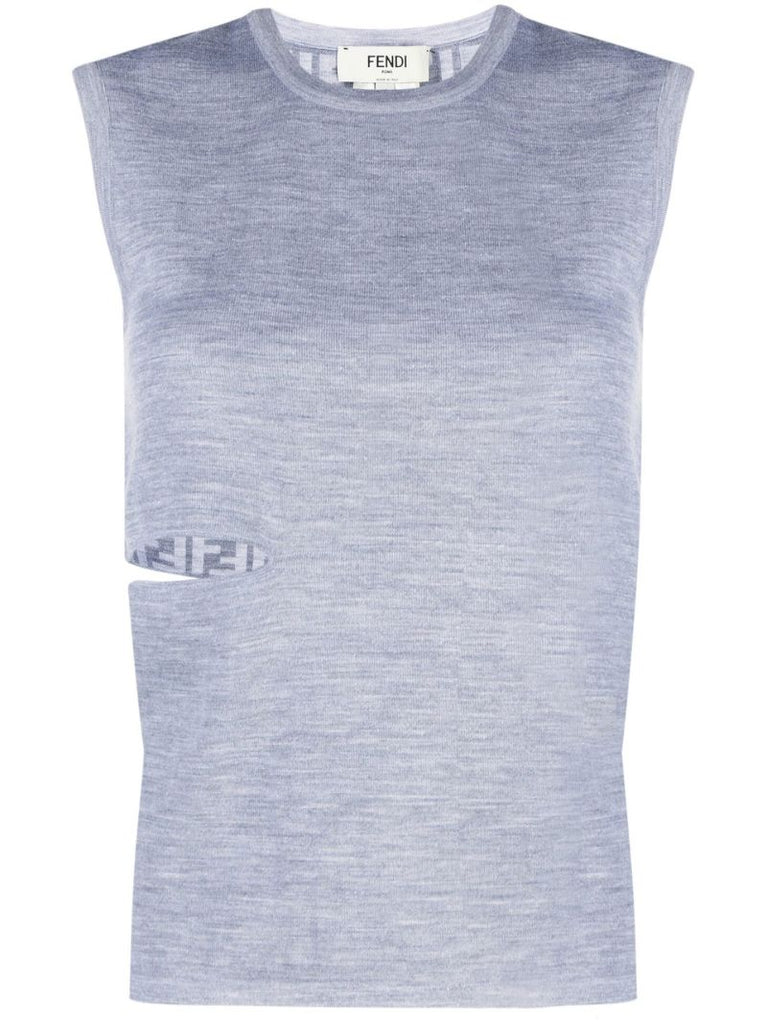 Grey Reversible Wool Vest Top