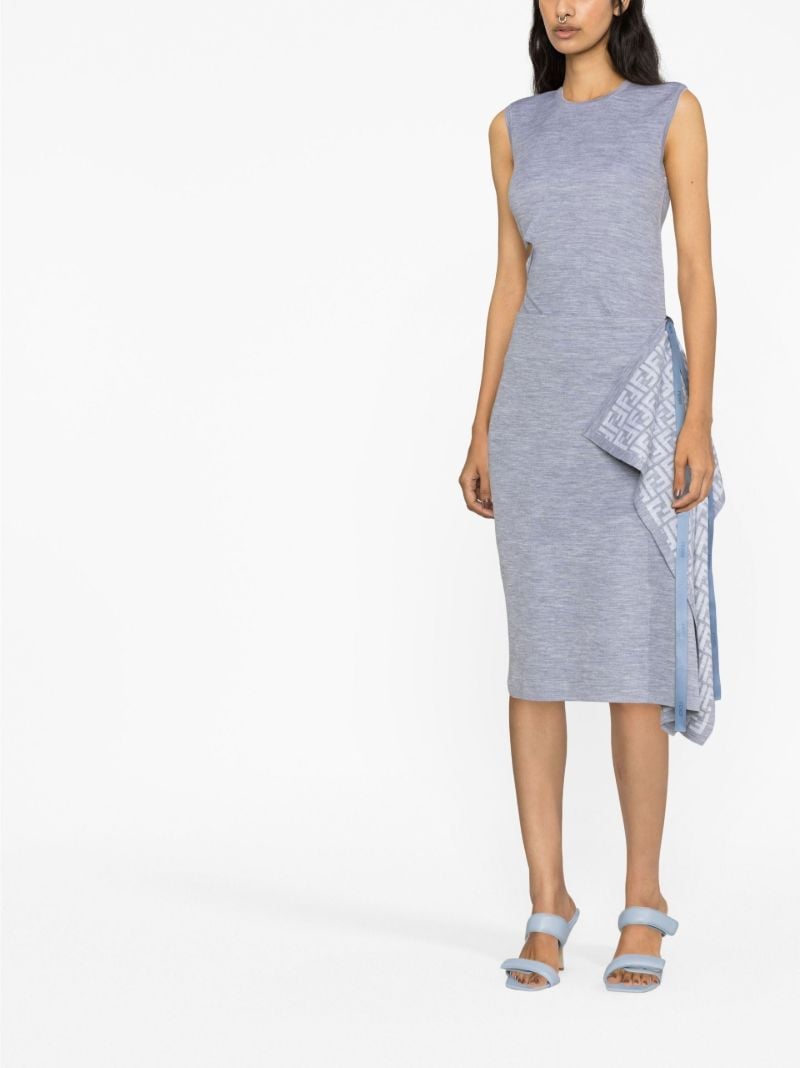 Grey Wrap Wool Midi Skirt