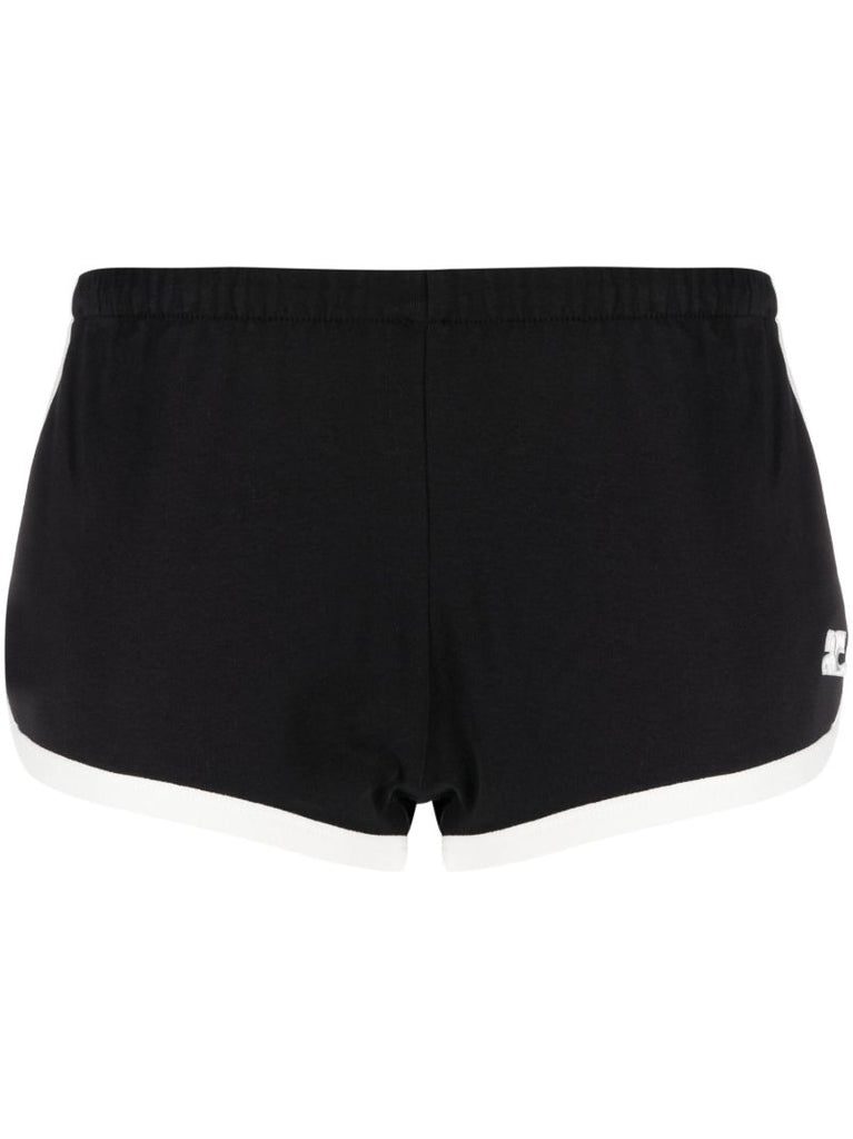 Black Logo-embroidered Cotton Track Shorts