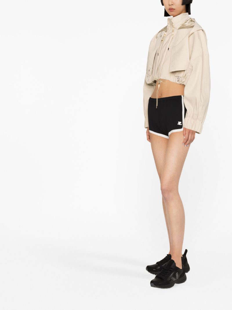 Black Logo-embroidered Cotton Track Shorts
