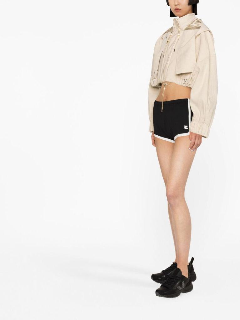 Black Logo-embroidered Cotton Track Shorts