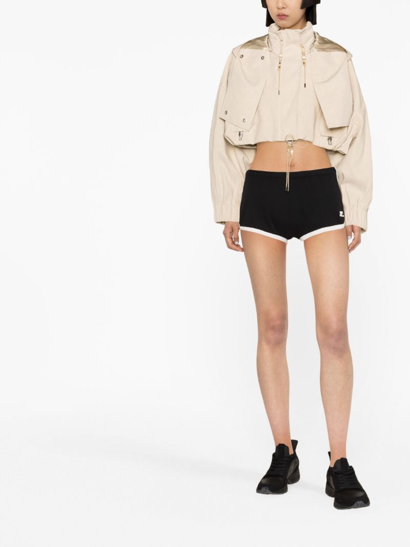 Black Logo-embroidered Cotton Track Shorts
