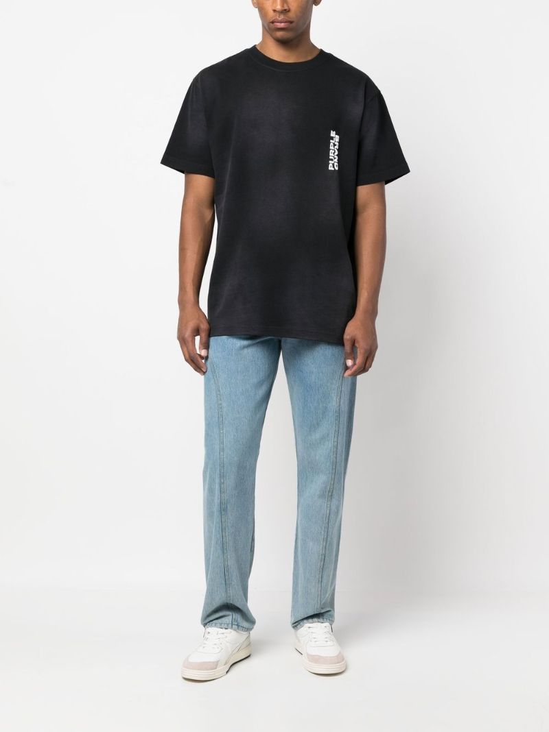 Black Logo Print Cotton T-shirt