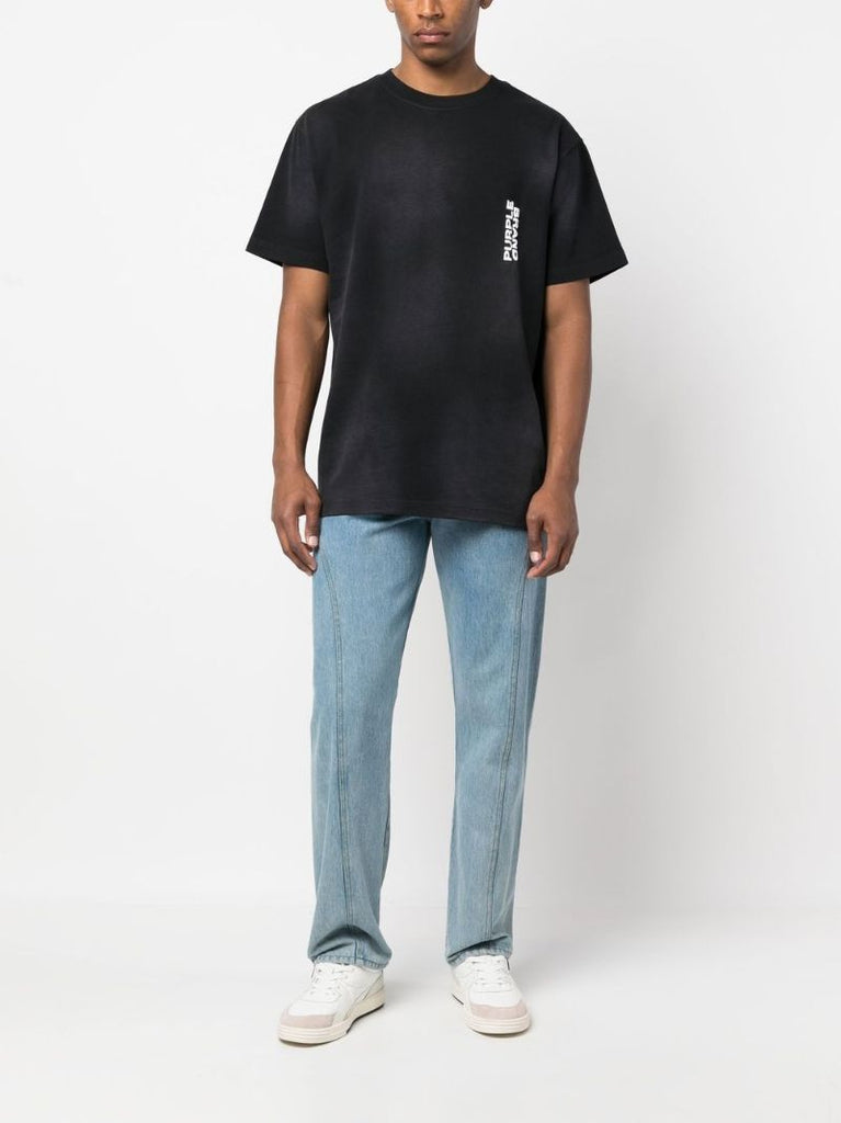 Black Logo Print Cotton T-shirt