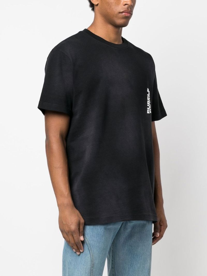 Black Logo Print Cotton T-shirt