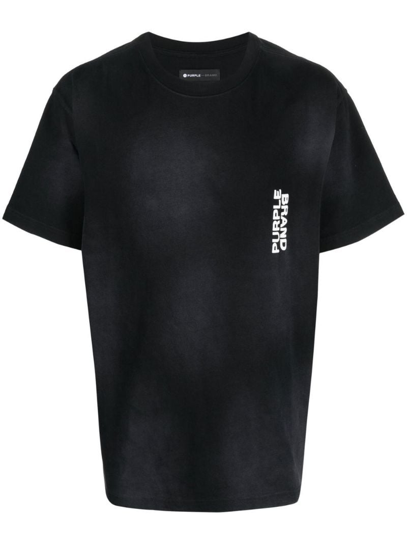 Black Logo Print Cotton T-shirt