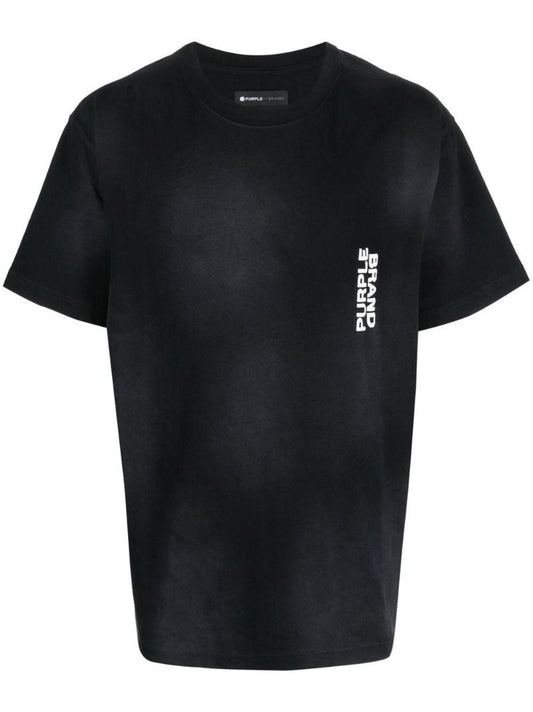 Black Logo Print Cotton T-shirt
