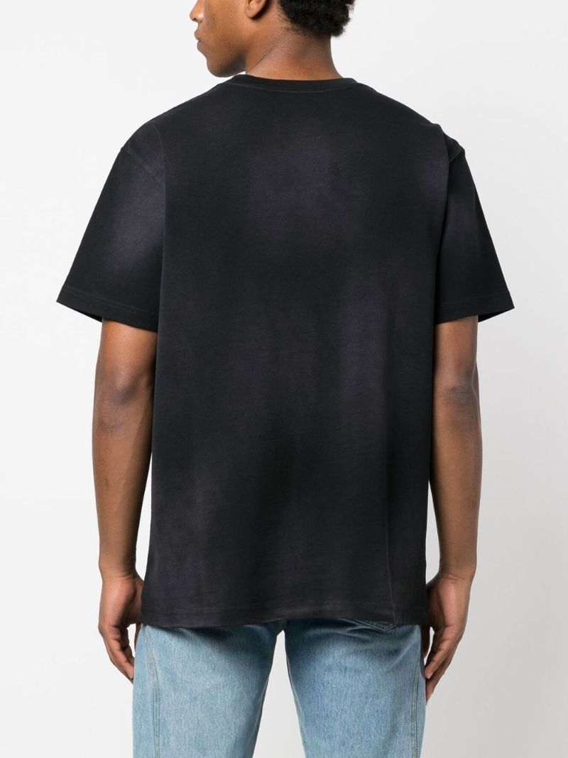 Black Logo Print Cotton T-shirt