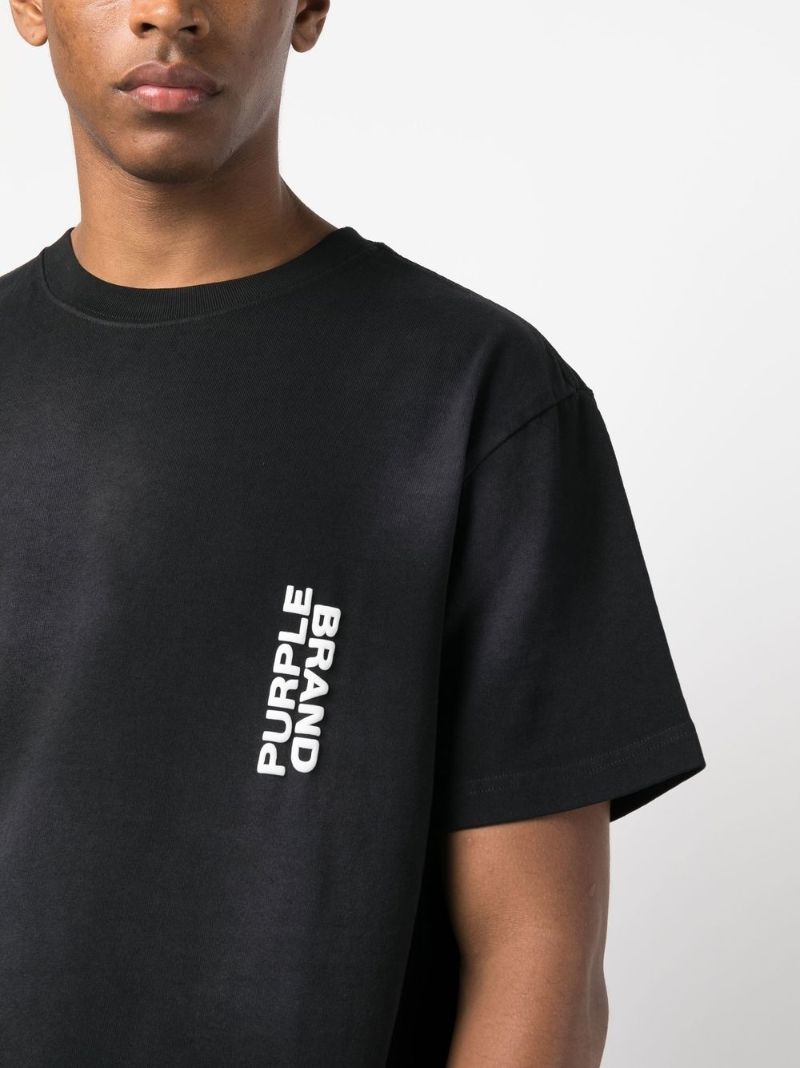 Black Logo Print Cotton T-shirt